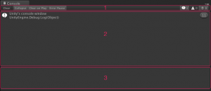 Unity's console window